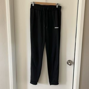 Adidas 3 stripe black track pants size small